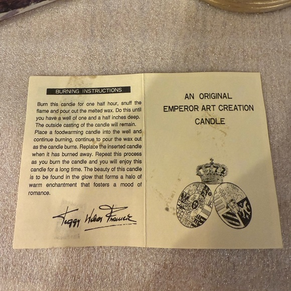 Vintage Emperor Art Creations Noel 1993 Christmas Holiday candle decor - Picture 5 of 5